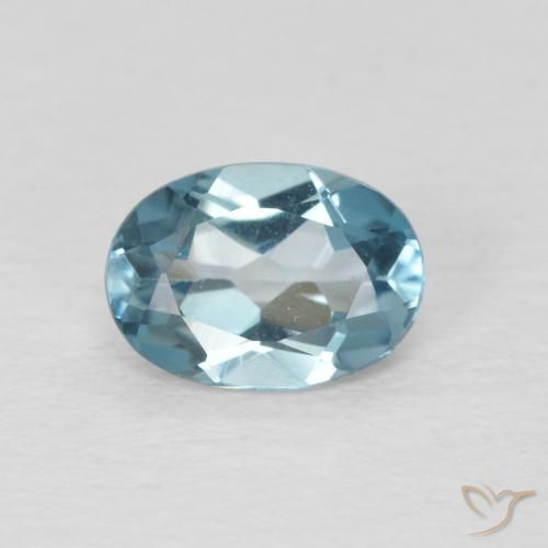 0.89ct Natürlicher London Blau Topas, Oval, VVS
