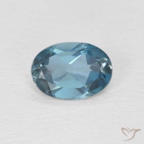0.88ct Natürlicher London Blau Topas, Oval, VVS