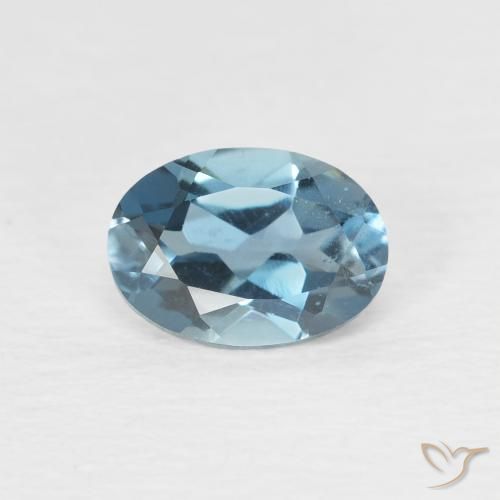 0.97ct Natürlicher London Blau Topas, Oval, VVS-VS