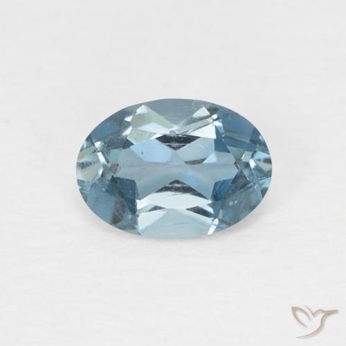 0.97ct Natürlicher London Blau Topas, Oval, VS