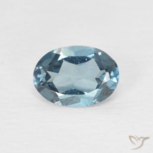 0.98ct Natürlicher London Blau Topas, Oval, VS