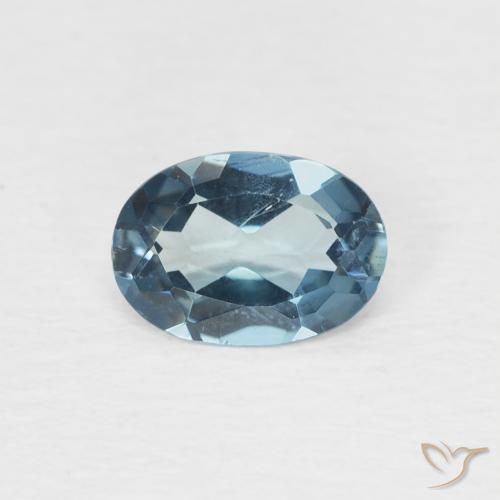 0.74ct Natürlicher London Blau Topas, Oval, VS