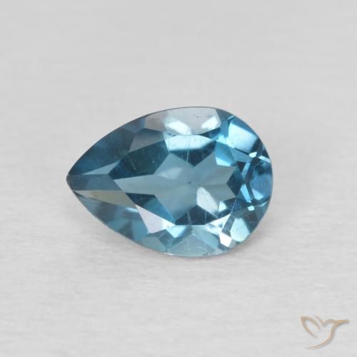 0.93ct Natürlicher London Blau Topas, Birnenform, VVS-VS