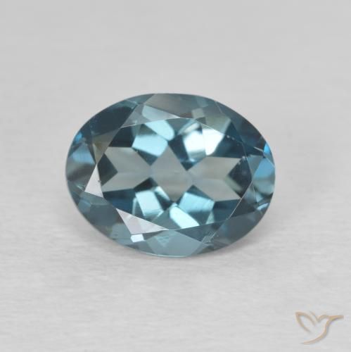 2.18ct Natürlicher London Blau Topas, Oval, VVS-VS