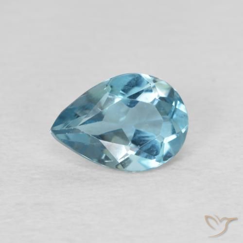 0.80ct Natürlicher Swiss Blue Topas, Birnenform, VVS-VS