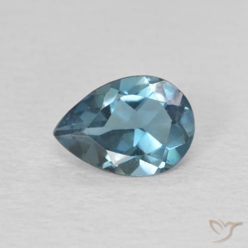 0.74ct Natürlicher London Blau Topas, Birnenform, VVS-VS