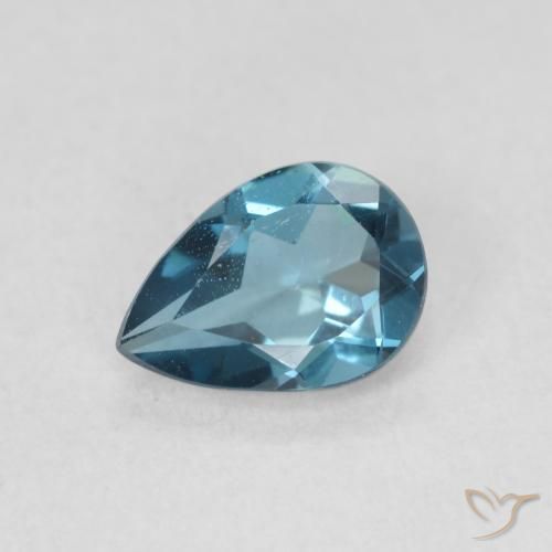 0.81ct Natürlicher London Blau Topas, Birnenform, VVS-VS