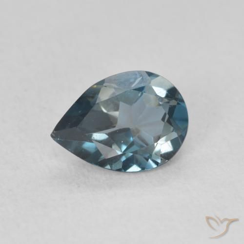 0.77ct Natürlicher London Blau Topas, Birnenform, VVS-VS