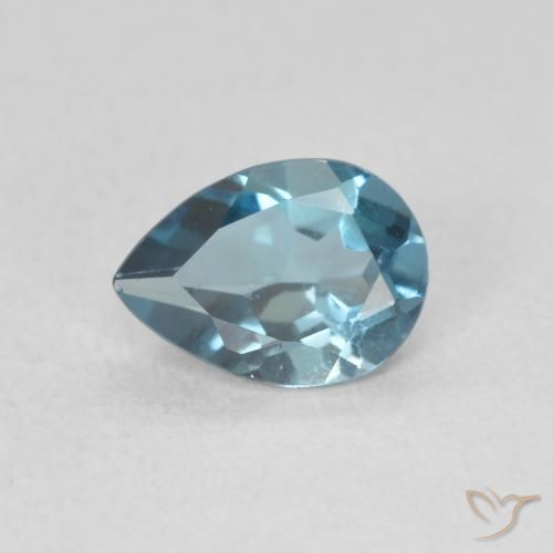 0.83ct Natürlicher London Blau Topas, Birnenform, VVS-VS, Photo A
