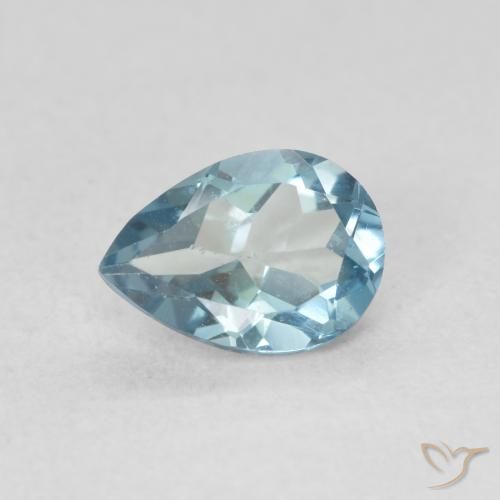 0.86ct Natürlicher Himmerlblau Topas, Birnenform, VVS-VS