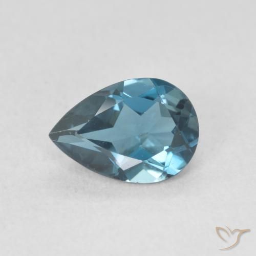 0.85ct Natürlicher London Blau Topas, Birnenform, VVS-VS