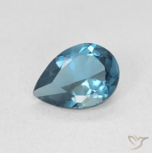 0.85ct Natürlicher London Blau Topas, Birnenform, VVS-VS