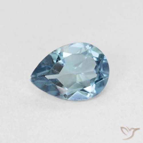 0.90ct Natürlicher London Blau Topas, Birnenform, VS