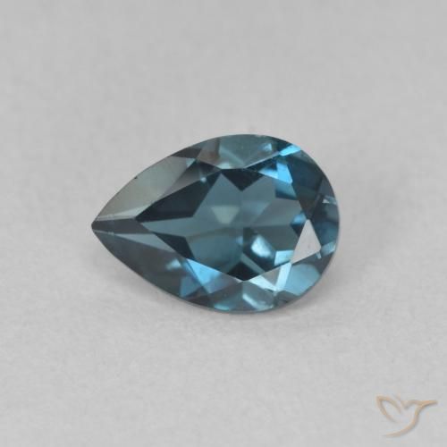 0.89ct Natürlicher London Blau Topas, Birnenform, VVS-VS