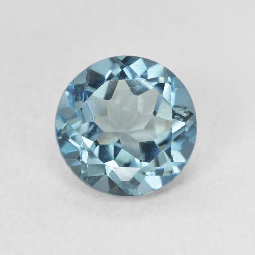 1.61ct Natürlicher Intensives Silber Aqua-Blau Topas, Runden, VS, Photo A
