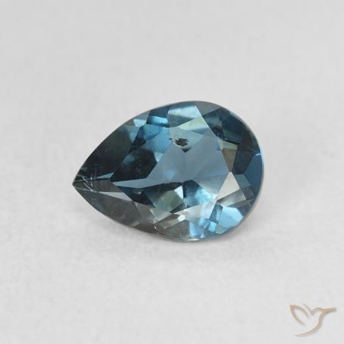 0.86ct Natürlicher London Blau Topas, Birnenform, VS