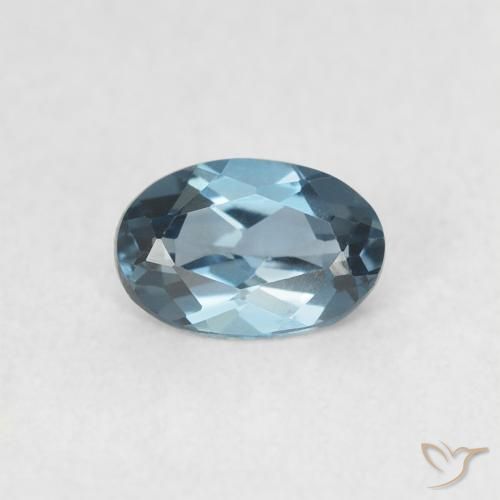 0.55ct Natürlicher London Blau Topas, Oval, VVS