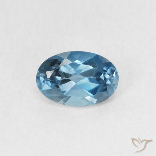 0.65ct Natürlicher London Blau Topas, Oval, VVS