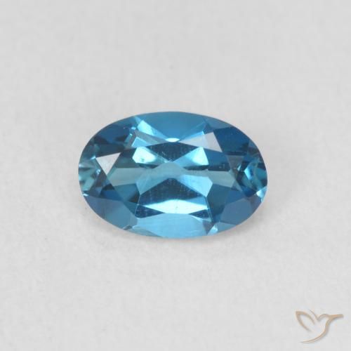 0.63ct Natürlicher London Blau Topas, Oval, VVS