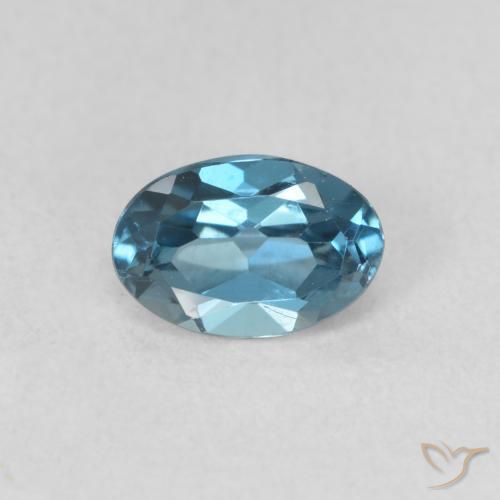 0.60ct Natürlicher London Blau Topas, Oval, VVS