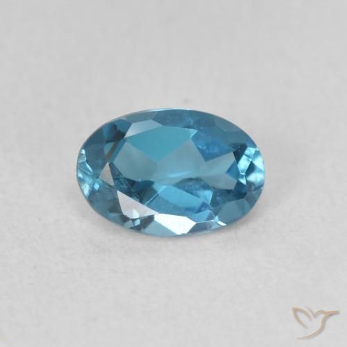 0.53ct Natürlicher London Blau Topas, Oval, VVS