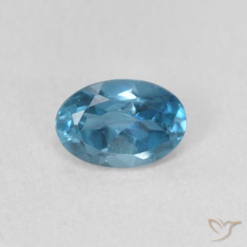 0.56ct Natürlicher London Blau Topas, Oval, VVS
