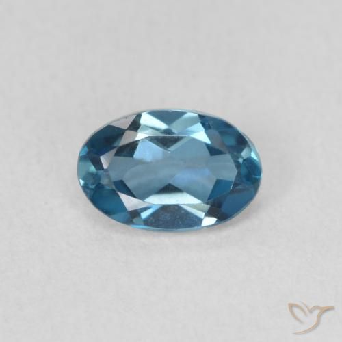 0.58ct Natürlicher London Blau Topas, Oval, VVS