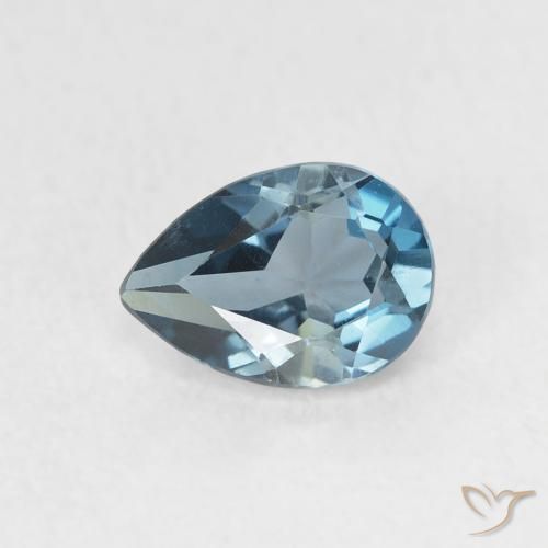0.85ct Natürlicher London Blau Topas, Birnenform, VVS