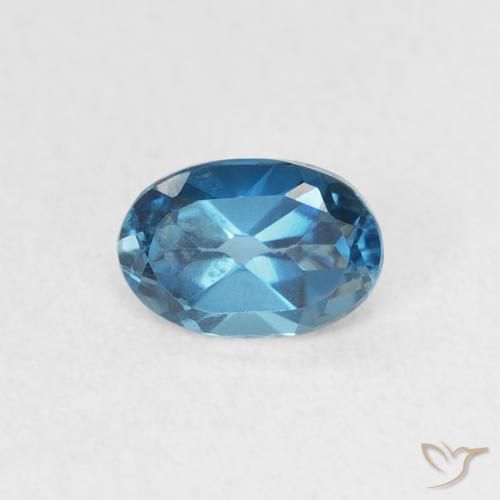 0.62ct Natürlicher London Blau Topas, Oval, VVS