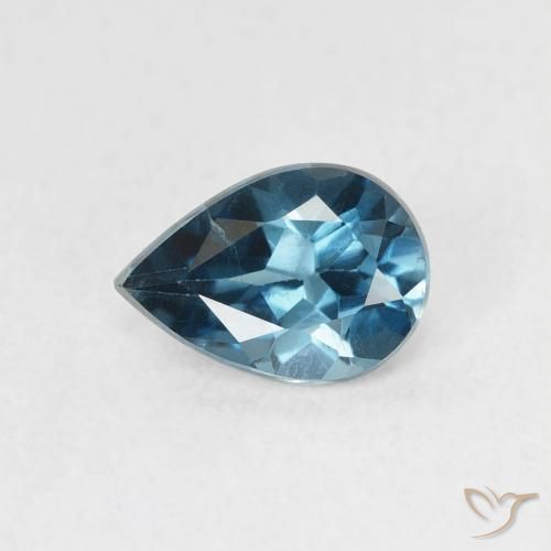 0.74ct Natürlicher London Blau Topas, Birnenform, VVS