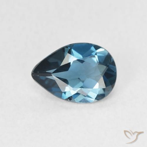 0.72ct Natürlicher London Blau Topas, Birnenform, VVS
