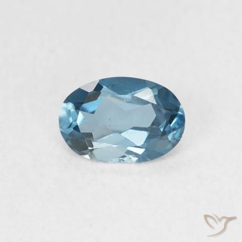 0.56ct Natürlicher London Blau Topas, Oval, VVS