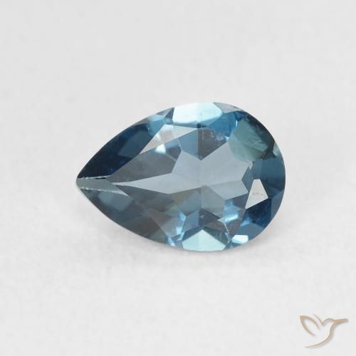 0.75ct Natürlicher London Blau Topas, Birnenform, VVS