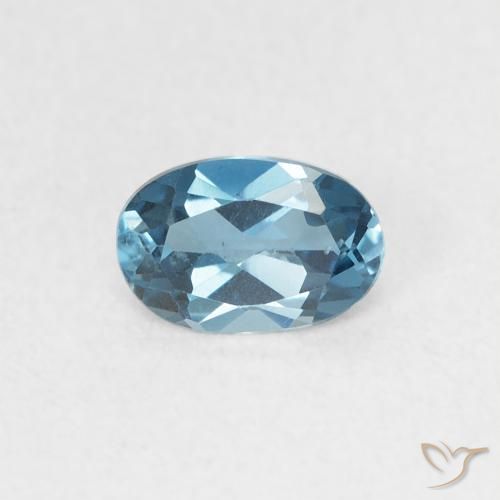 0.56ct Natürlicher London Blau Topas, Oval, VVS
