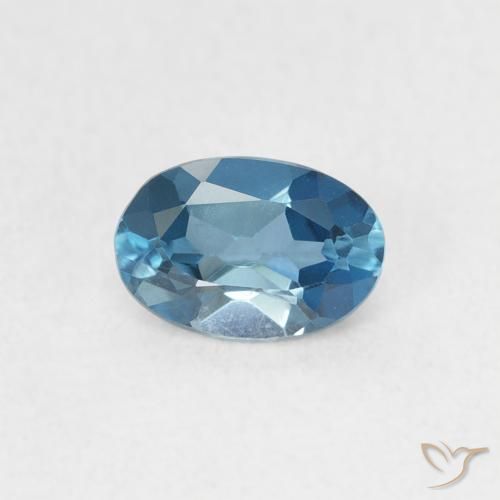 0.57ct Natürlicher London Blau Topas, Oval, VVS