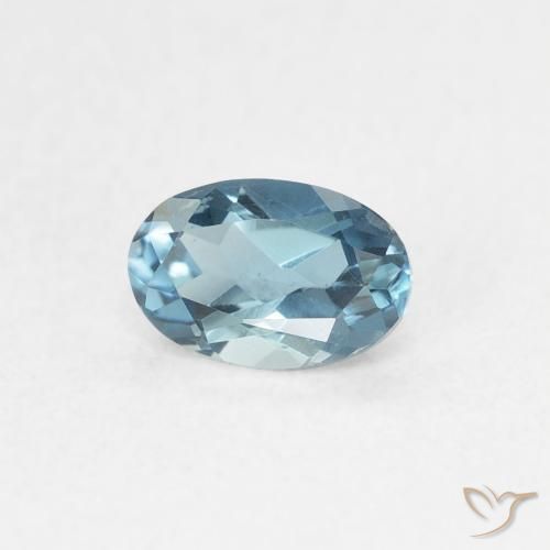 9,17 ctw natürlicher Intensives Silber Aqua-Blau Topas, Oval, VVS