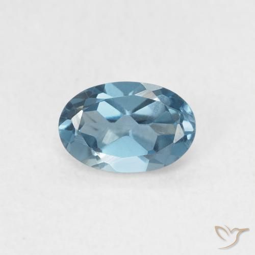 0.55ct Natürlicher London Blau Topas, Oval, VVS