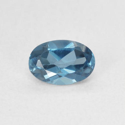 0.61ct Natürlicher London Blau Topas, Oval, VVS