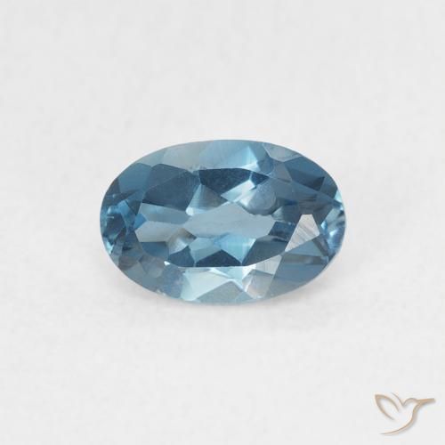 0.57ct Natürlicher London Blau Topas, Oval, VVS