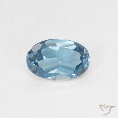 0.60ct Natürlicher London Blau Topas, Oval, VVS