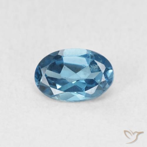 0.63ct Natürlicher London Blau Topas, Oval, VVS