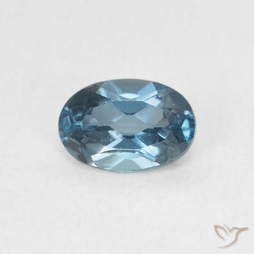 0.63ct Natürlicher London Blau Topas, Oval, VVS