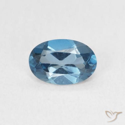 0.57ct Natürlicher London Blau Topas, Oval, VVS