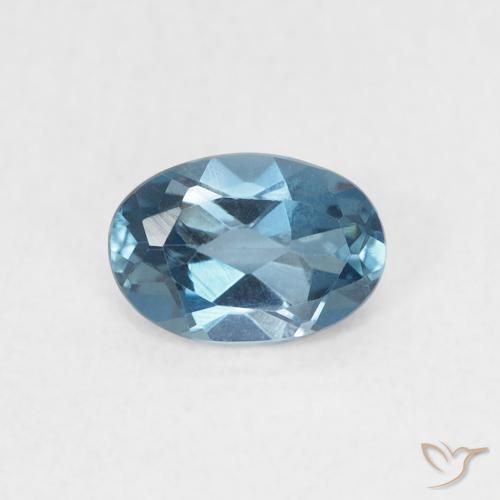 0.62ct Natürlicher London Blau Topas, Oval, VVS