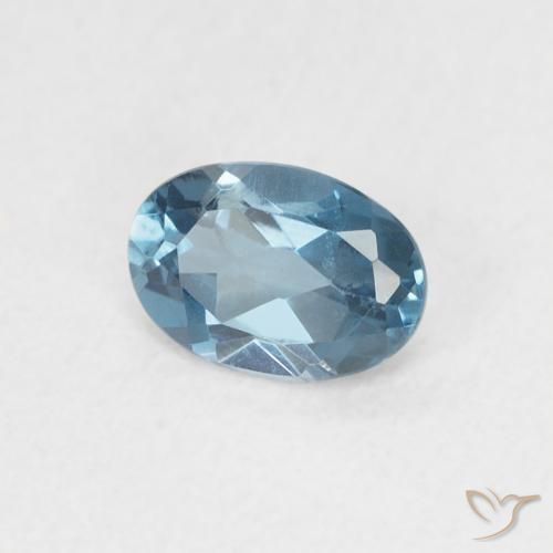 0,62 ctw natürlicher blauer Topas, Oval Schliff, VVS