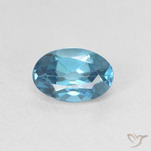 0.66ct Natürlicher London Blau Topas, Oval, VVS