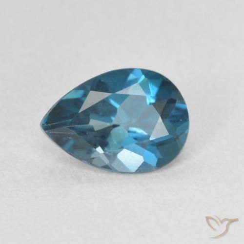0.73ct Natürlicher London Blau Topas, Birnenform, VVS