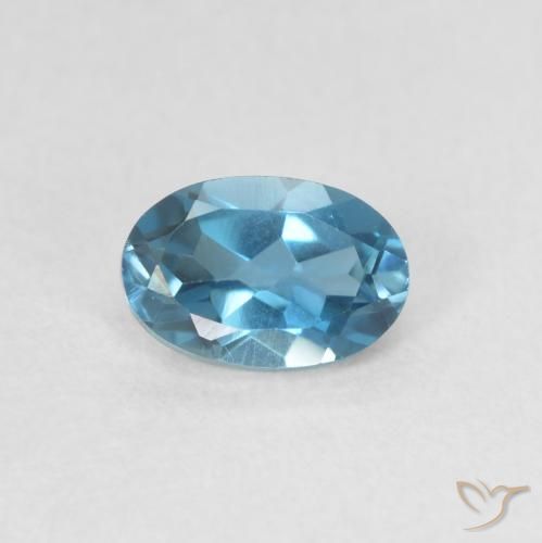 0.61ct Natürlicher London Blau Topas, Oval, VVS