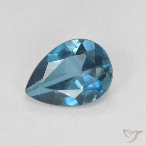 0.77ct Natürlicher London Blau Topas, Birnenform, VVS