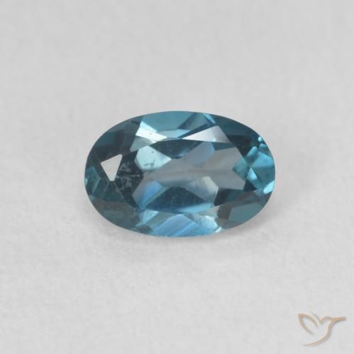 0.67ct Natürlicher London Blau Topas, Oval, VVS